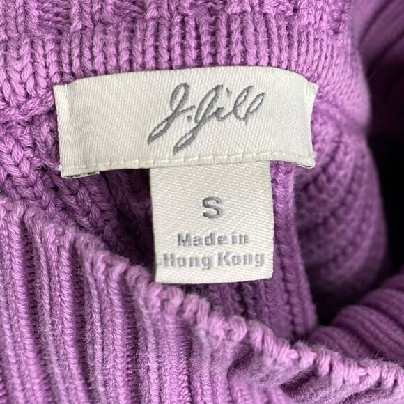 Vtg J Jill Sweater Womens S Purple Ribbed Knit Long Sleeve Pullover Mock Neck - Picture 3 of 10